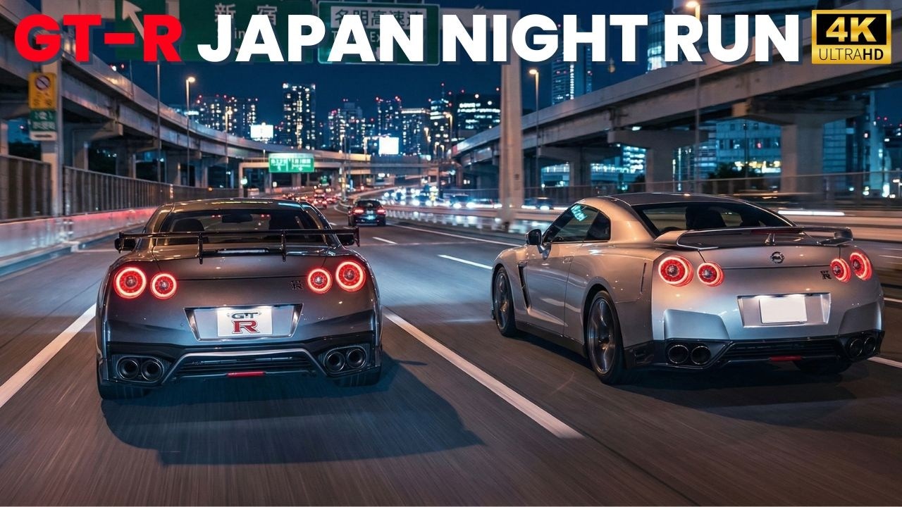 2 Nissan GT-R Heading to Daikoku PA at Night -  Car ASMR | No Music | No Voice | 4K HDR
