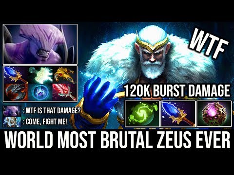 World Most Brutal Zeus I've Ever Seen!!! WTF +120k Damage 1.1kXPM & 31Kills Ultra Fast Hand DotA 2