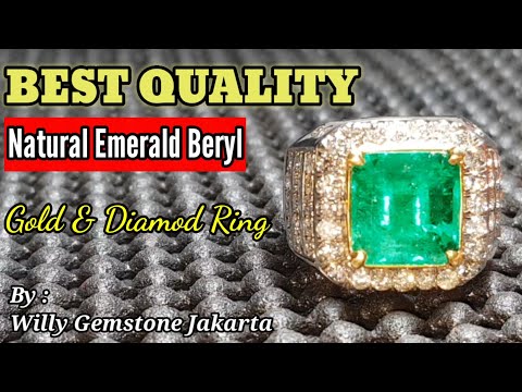 BEST QUALITY NATURAL EMERALD 6.4 Crt GOLD DIAMOD RING || Willy Gemstone Jakarta || 0812 9727 6269