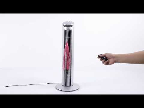 Vídeo de Orbigo Ventilador de Torre Plata con Mando Fabrilamp