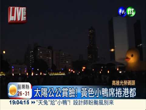 高雄天公作美! 千人爭睹黃小鴨