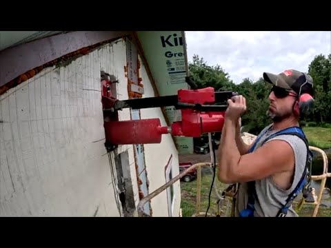 Setting up Anchor and Core Drilling DIY Concrete Rebar Walls with BLUEROCK 8Z1 Coring Drill
