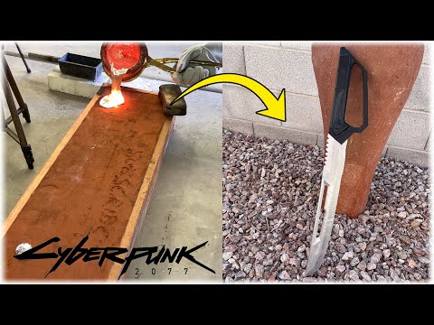 Casting A Huge Machete From Cyberpunk 2077 - Sand Casting Aluminum At Home