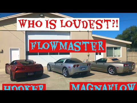 Corvette exhaust comparisons. Hooker, Flowmaster, Magnaflow.