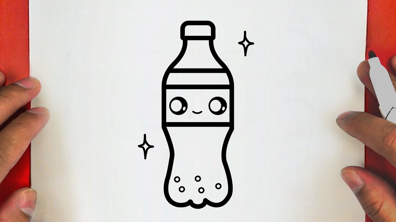 COMO DESENHAR UM FRASCO DE PLÁSTICO BONITO,COCA COLA, PASSO A PASSO, JACKDesenhos