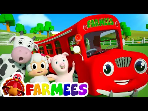 Wheels On The Bus Go Round And Round | 3D Nursery Rhyme Songs | Video For Children by Farmees Video