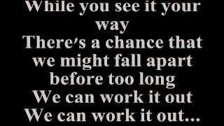 STEVIE WONDER - WE CAN WORK IT OUT (Lyrics)
