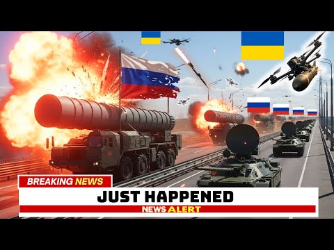 Ukrainian STRIKE Russia’s $1,850,000,000 S400 & Pantsir-S1 Convoy on a Bridge — Then.|Russian War