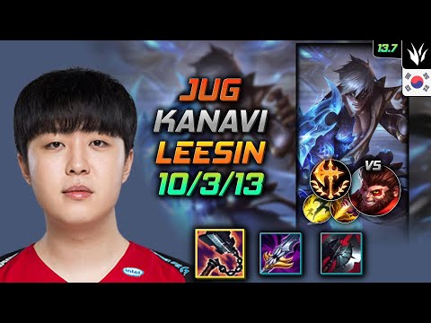 Kanavi Jungle Lee Sin Build Goredrinker Conqueror - Lee Sin Jungle vs Wukong - LOL KR 13.7