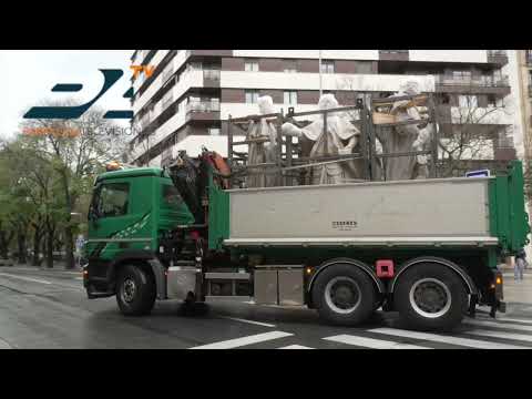 [VIDEO] Se inicia el traslado de las estatuas de los Reyes desde Sarasate