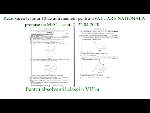 Rezolvare test 10 antrenament EVALUARE NATIONALA MEC 22.04.2020