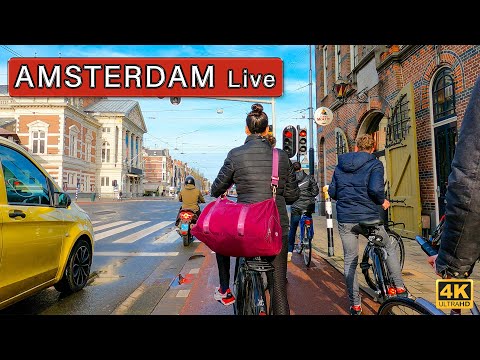 4K Tour Of Amsterdam through the eyes of a cyclist HDR Winter 2022 | Downtown - Oud Zuid