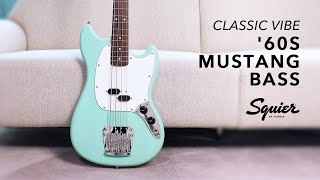 Video thumbnail for Squier Classic Vibe '60s Mustang Bass | Surf Green | John Cha | Guitarnet by Guitarnet