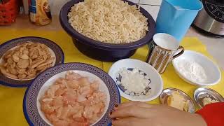 المكرونه بالوايت صوص والمشروم