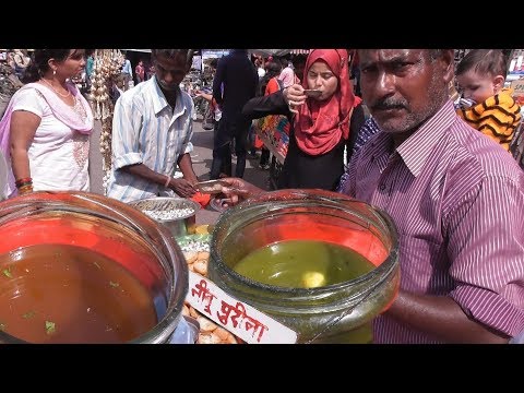 Enjoy Lucknow Panipuri - 6 Piece @ 10 rs with 5 types of water flavor - Street Food India Video