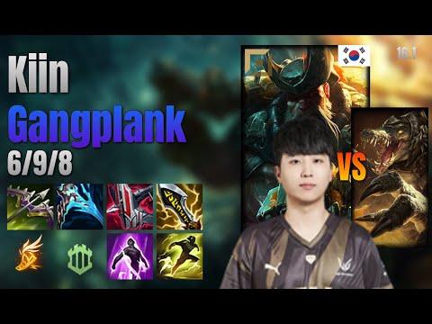 Kiin Top Gangplank vs Renekton lol KR solo rank Full Game 16.1 | 기인 갱플랭크 vs 레넥톤