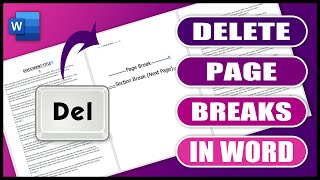 How to Delete a Page Break and Section Break in Word | MS Word Tutorials