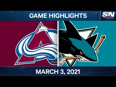 NHL Game Highlights | Avalanche vs. Sharks – March 03, 2021
