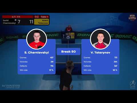 18:30 Serhii Cherniavskyi 0-3 Valerii Tatarynov West 3 WIN CUP 24.11.2022 | TABLE TENNIS WINCUP
