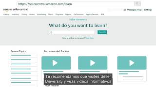 Sell On Amazon - Getting Started - Tutorial on Navigating Your Seller Account (Spanish Mexico)