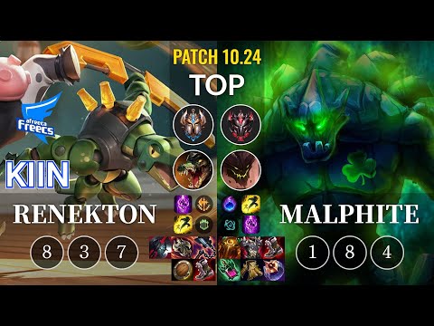 AF Kiin Renekton vs Malphite Top - KR Patch 10.24