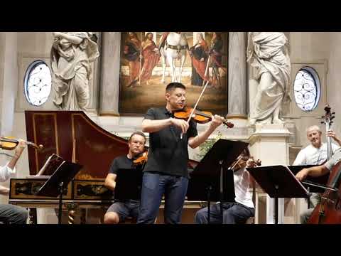 Vivaldi  violin concerto (RV310 in G major) Anania Maritan -  Interpreti Veneziani  (in rehearsal)