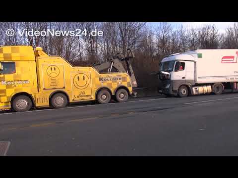 08.01.2018 - VN24 - 4 Verletzte bei LKW-Auffahrunfall auf der A1 bei Unna