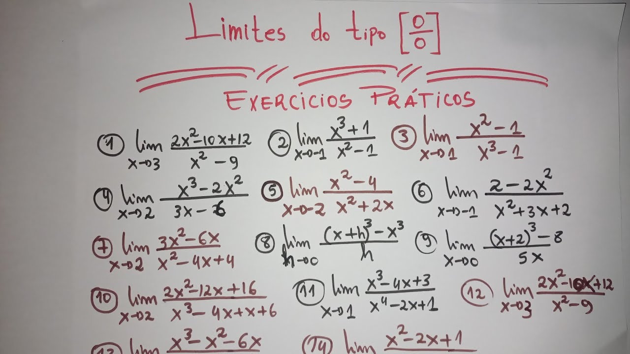 LIMITES de Zero sobre Zero (0/0)