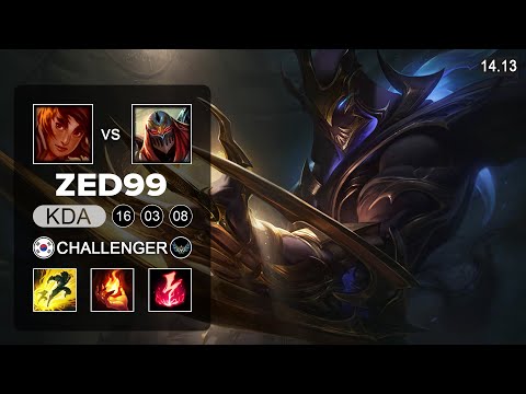 ZED99 Zed vs Taliyah Mid - KR Challenger - Patch 14.13 Season 14
