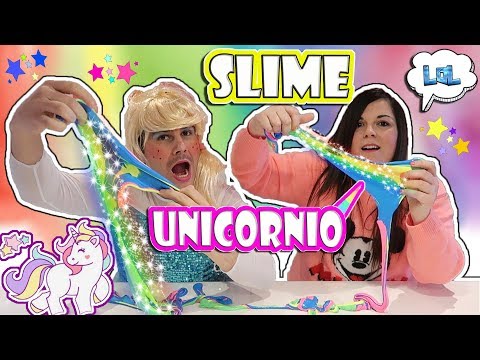 SLIME de UNICORNIO GIGANTE con PURPURINA LOL Retos divertidos slime arcoiris