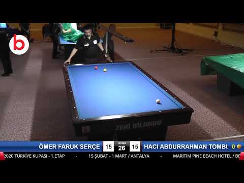 ÖMER FARUK SERÇE & HACI ABDURRAHMAN TOMBUL Bilardo Maçı - 2020 TK 1.ETAP ANTALYA-6.ÖN ELEME