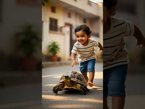 Tiny Hands, Big Heart: Saving a Turtle 🐢❤️ | #Shorts #tinyaistudio #animalrescue