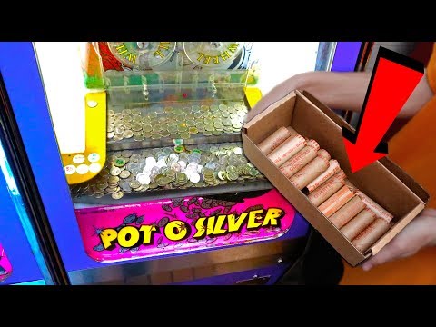 Putting 1,000 Quarters in a Coin Pusher!!