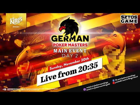 🏆 Day 2 of €285 German Poker Masters Main Event live from King's Resort 👑
