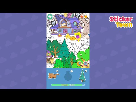 Sticker Town Puzzle:Color Book Video