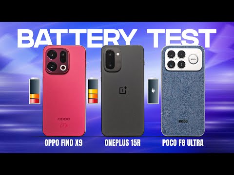 OnePlus 15R vs POCO F8 Ultra vs Oppo Find X9 EXTREME Battery Drain Test