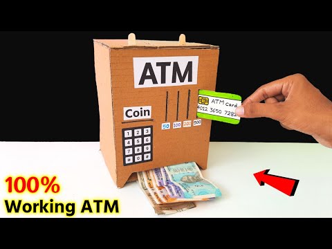 How to make a Simple ATM machine | Card board easy atm machine | Mini working Atm