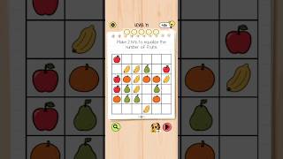 Brain Test 5 Level 71: Make 1 hit to equalize the number of fruits Walkthrough