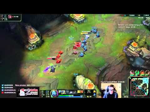 Bjergsen gets creep blocked while playing Fizz - League of Legends