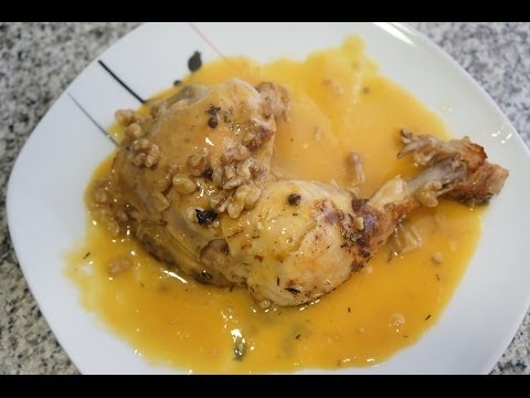 Pollo a la naranja en el horno
