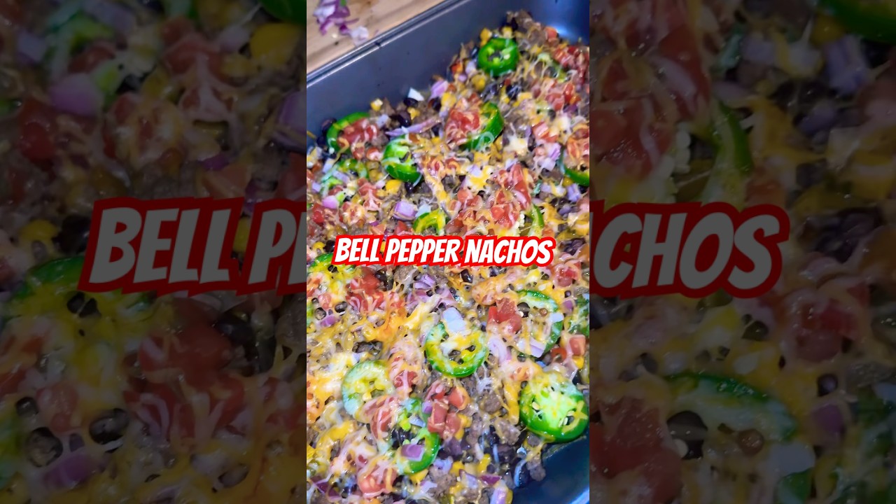 Who said NACHOS aren’t HEALTHY!?  Check out these Bell Pepper Nachos!! #nachos #nachosrecipe