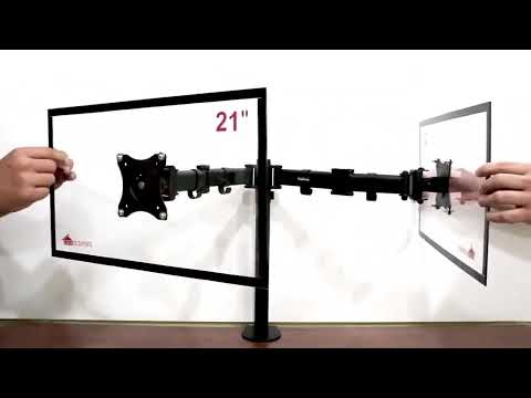 Suporte 2 Monitor Tv Aço Mesa Articulad Vesa Ajuste