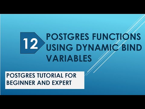 Postgres Functions Tutorial Dynamic Bind Variables Performance Tuning Postgresql Tutorial
