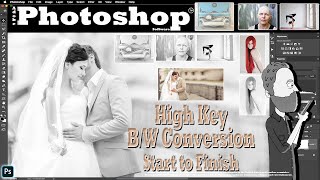 How to Create High Key B&W Photos in Photoshop! 5 case studies!