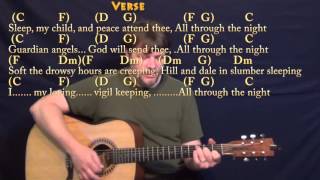 All Through the Night (Christmas) Strum Guitar Cover Lesson in C with Chords/Lyrics