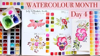 🎉🎉 BOTANICAL Watercolour Month Day 4 | Step by Step Tutorial JUL 2024