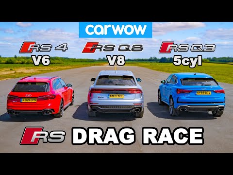Audi RSQ8 vs RS4 vs RSQ3: DRAG RACE *V8 vs V6 vs 5cyl*