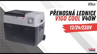 Přenosná kompresorová autochladnička Vigo Cool V40W, 40 l, 12/24/230V, Rukojeť a kolečka