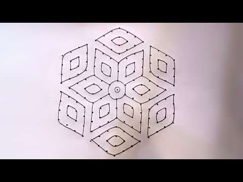15*8 dots beautiful creative rangoli||simple rangoli||15 chukkala muggulu||part2||BY MY RANGOLI