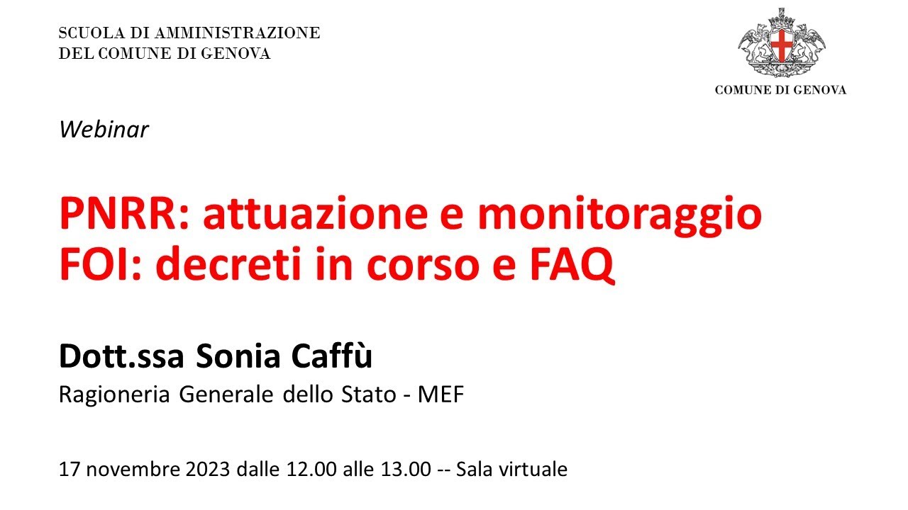 L'attuazione degli interventi PNRR   VI Aggiornamento 20231117